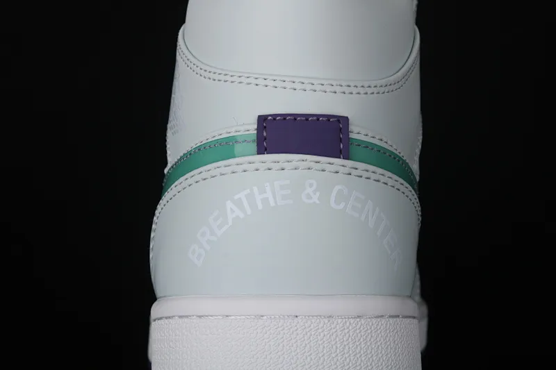 All categories Air Jordan Jordan series basketball shoes Air Jordan 1 High Air Jordan 1 Breathe CenterAJ1 Joe 1 mid-top white green purple mandarin duck CW5853-100